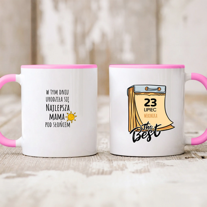 Kubek personalizowany dla mamy W TYM DNIU URODZIŁA SIĘ NAJLEPSZA MAMA | urodzinowy motyw #222