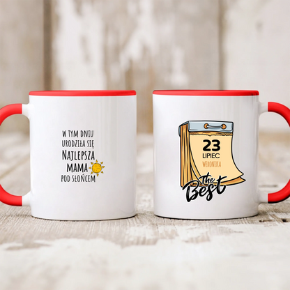 Kubek personalizowany dla mamy W TYM DNIU URODZIŁA SIĘ NAJLEPSZA MAMA | urodzinowy motyw #222