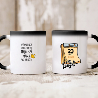 Kubek personalizowany dla mamy W TYM DNIU URODZIŁA SIĘ NAJLEPSZA MAMA | urodzinowy motyw #222