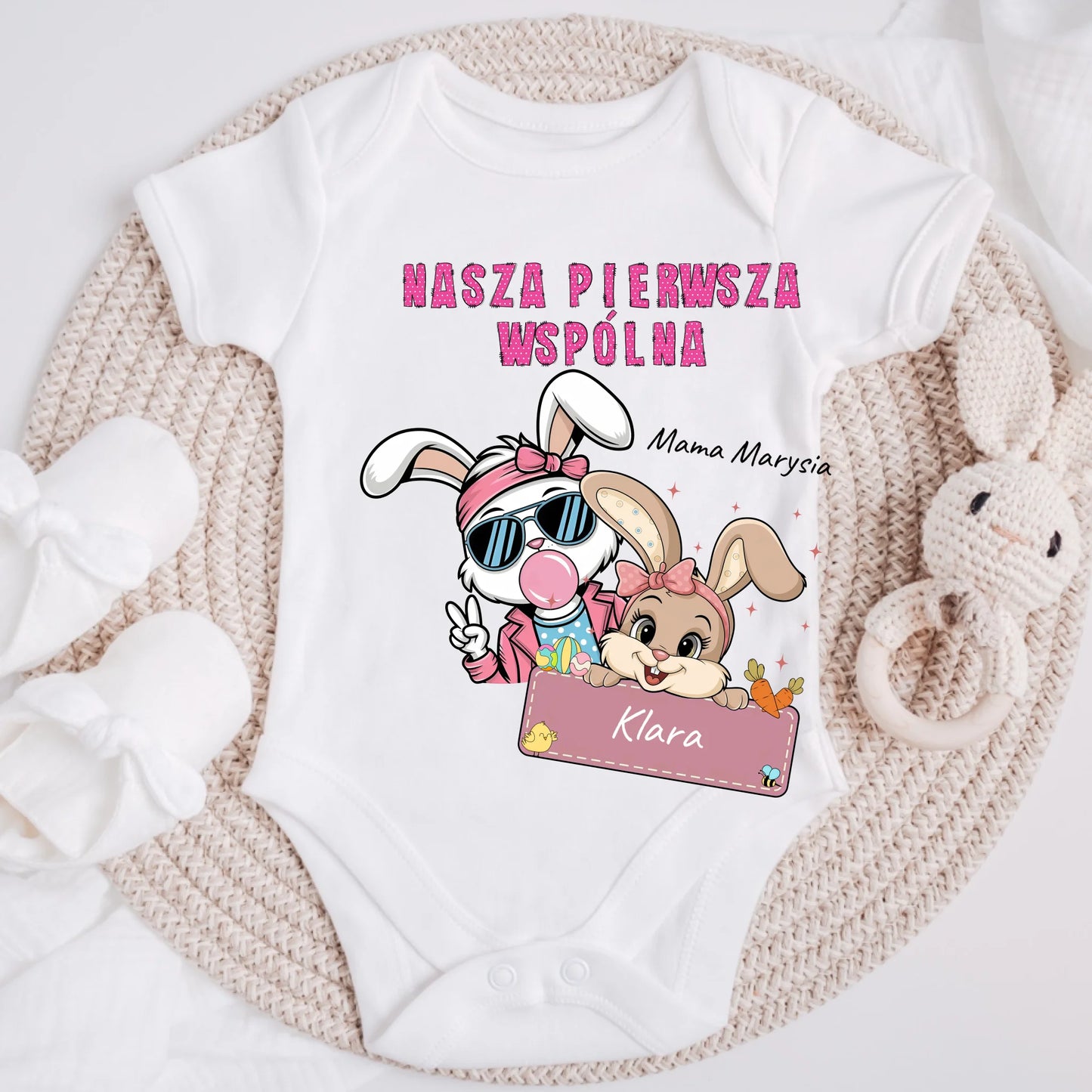 Koszulka dla mamy i córki/syna - Prezent na Wielkanoc - Personalizowana  #724