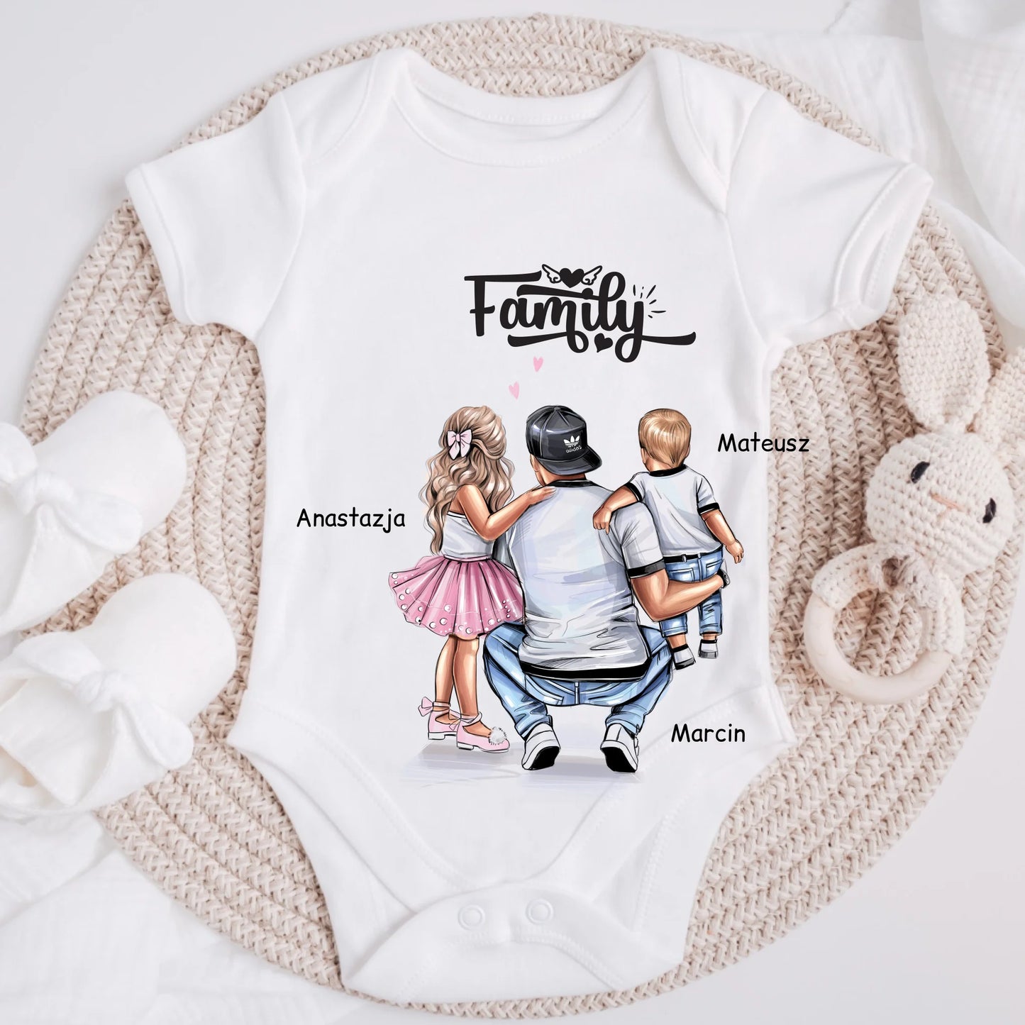 Koszulka dla taty + 1-4 dzieci - Personalizowana (rodzinna) #P8