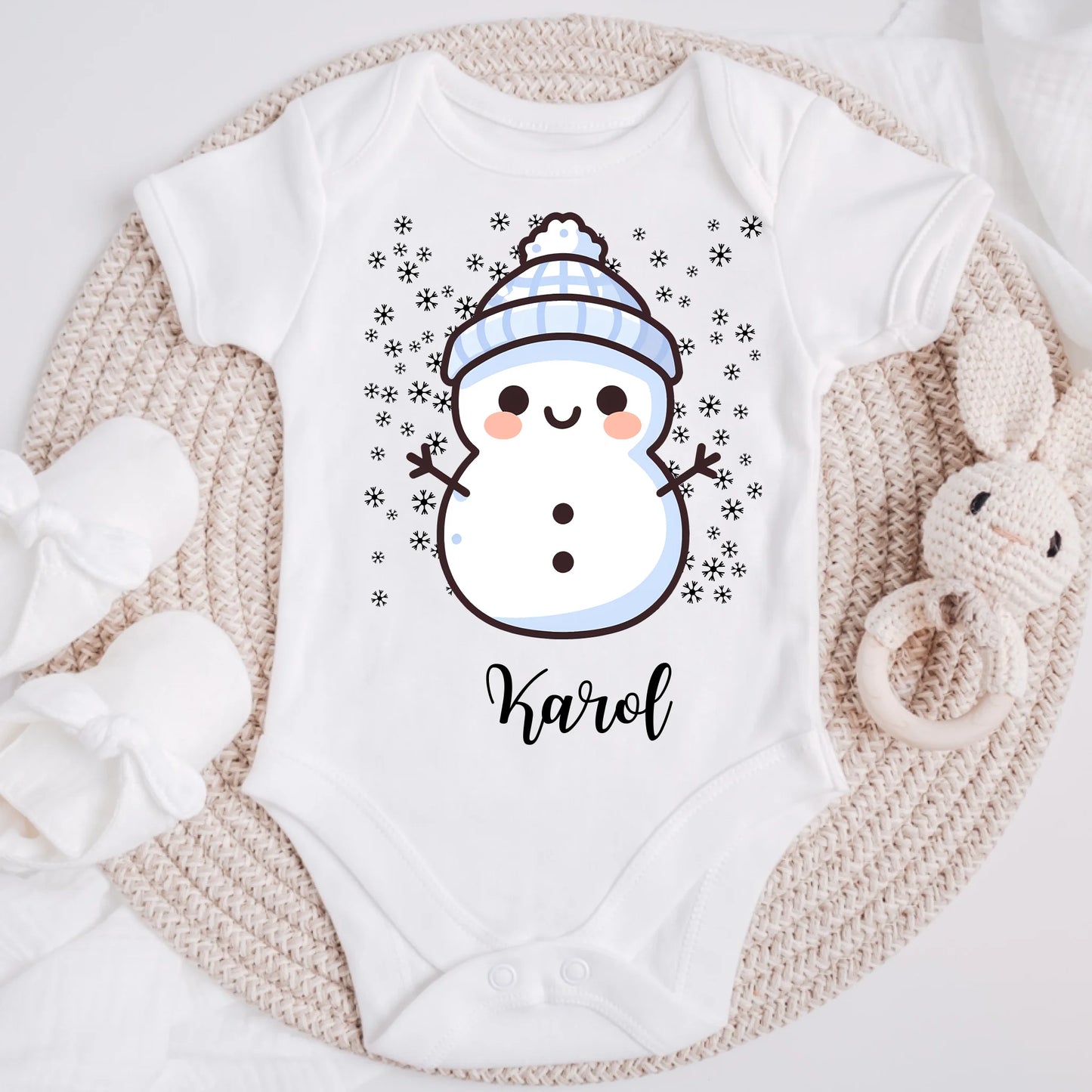 Koszulka świąteczna dla rodziny - Bałwanki - Personalizowana - Prezent na święta #9002