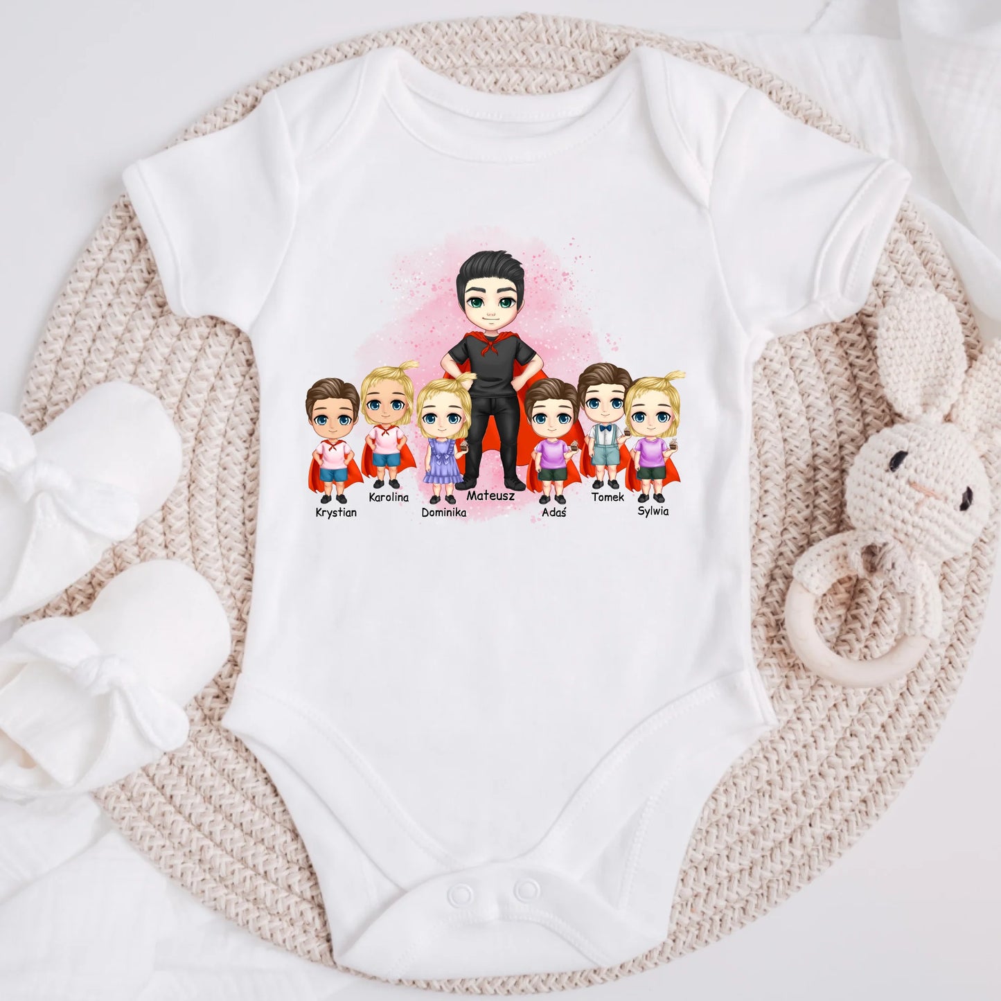 Koszulka dla taty i 1-6 dzieci - Personalizowana (rodzinna) #P2