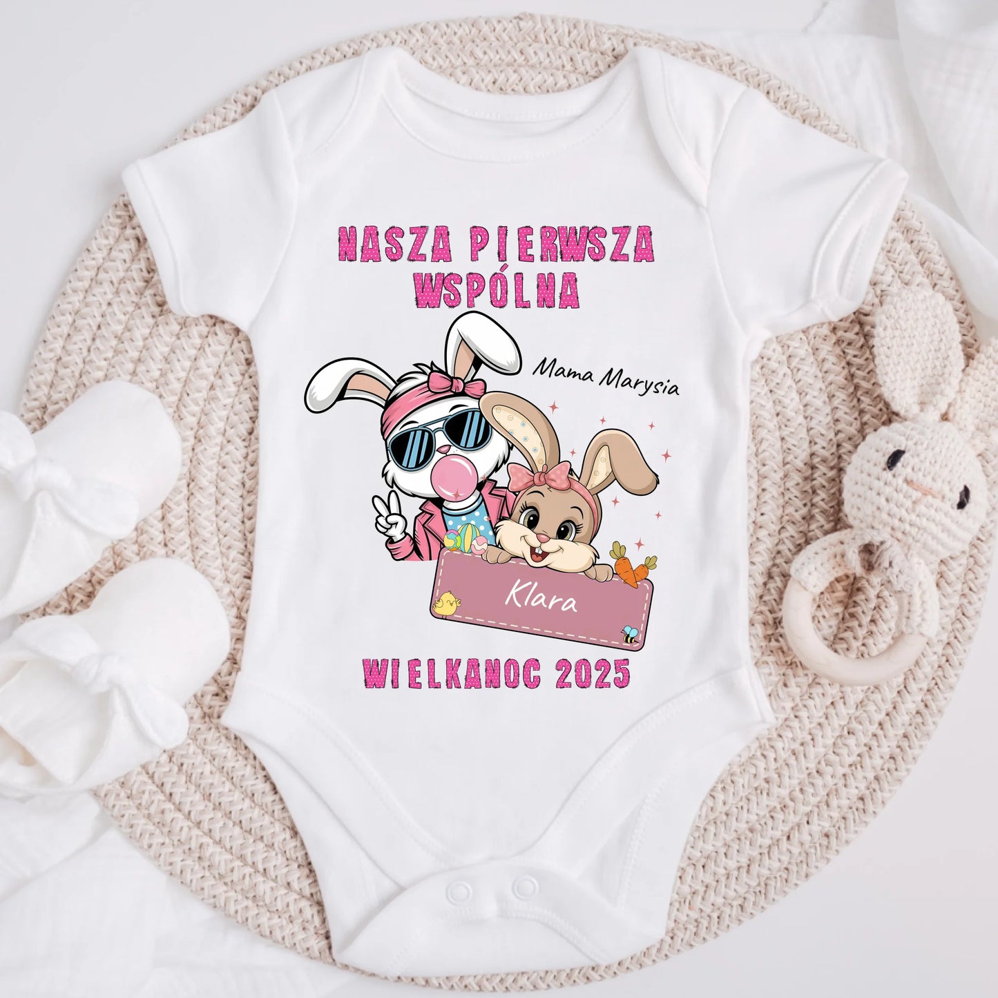 Koszulka dla mamy i córki/syna - Prezent na Wielkanoc - Personalizowana  #724