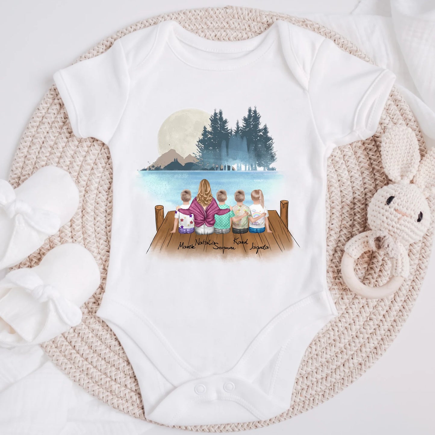 Koszulka dla mamy i 1-4 dzieci - Personalizowana (rodzinna) #P23