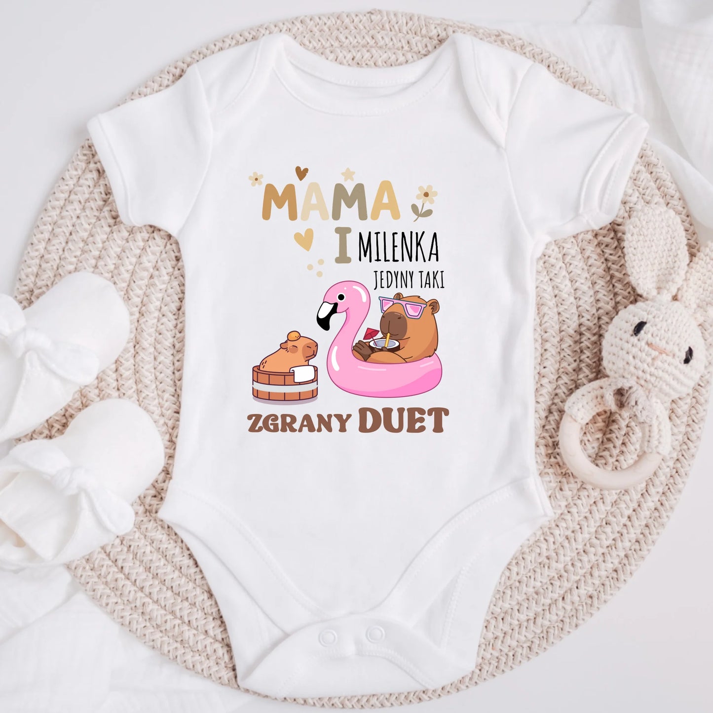 Koszulka kapibara - mama i dziecko - Personalizowana - Prezent na Dzień Mamy #5689