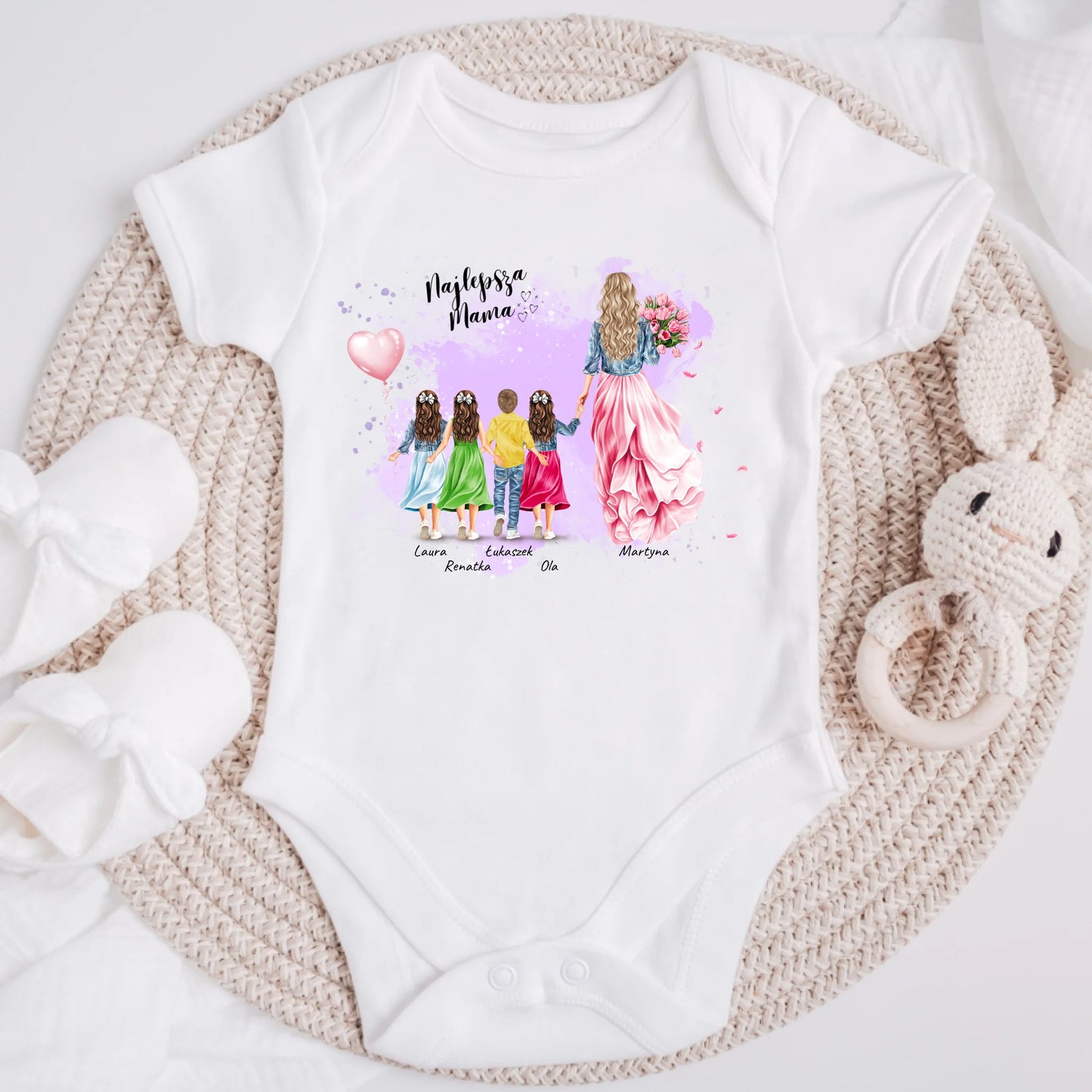Koszulka dla mamy i 1-4 dzieci - Personalizowana (rodzinna) #24
