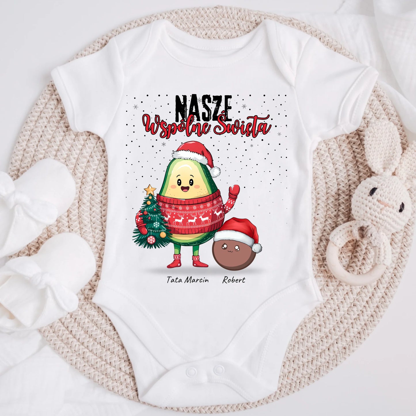 Koszulka świąteczna dla rodziny - tata i dziecko - Personalizowana - Prezent na święta #9521