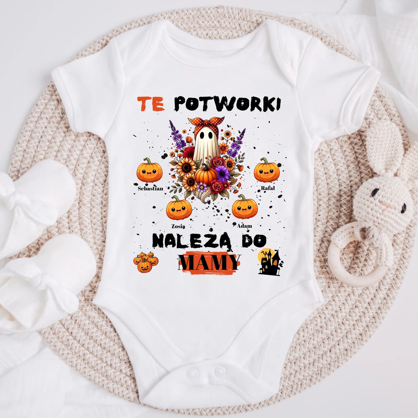 Koszulka rodzinna - 1-4 dzieci - Personalizowana - Prezent na Halloween #5335
