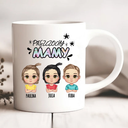 Kubek personalizowany dla mamy PIESZCZOCHY MAMY | z personalizacją imion #786