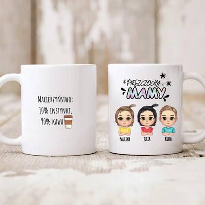 Kubek personalizowany dla mamy PIESZCZOCHY MAMY | z personalizacją imion #786