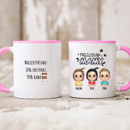 Kubek personalizowany dla mamy PIESZCZOCHY MAMY | z personalizacją imion #786