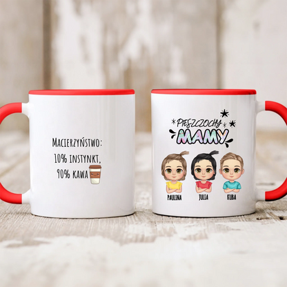Kubek personalizowany dla mamy PIESZCZOCHY MAMY | z personalizacją imion #786
