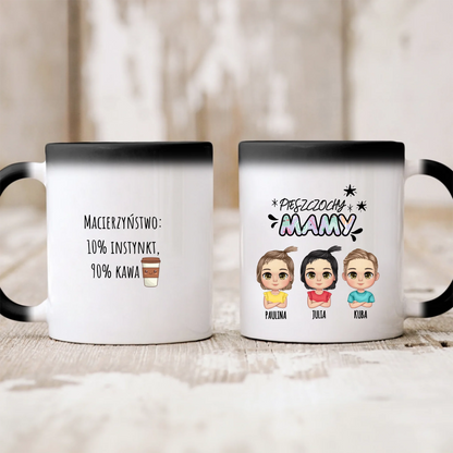 Kubek personalizowany dla mamy PIESZCZOCHY MAMY | z personalizacją imion #786