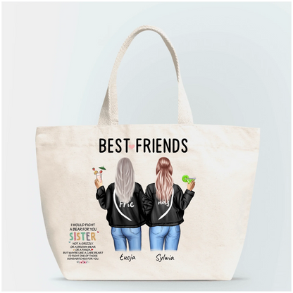 Torba personalizowana dla przyjaciółek BEST FRIENDS | motyw z drinkami #P9