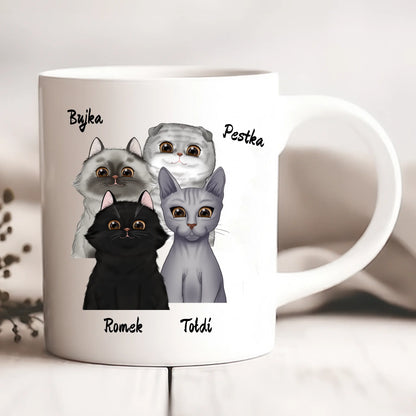Kubek personalizowany dla właściciela kota CAT HAIR DON'T CARE | z personalizacją imion #3