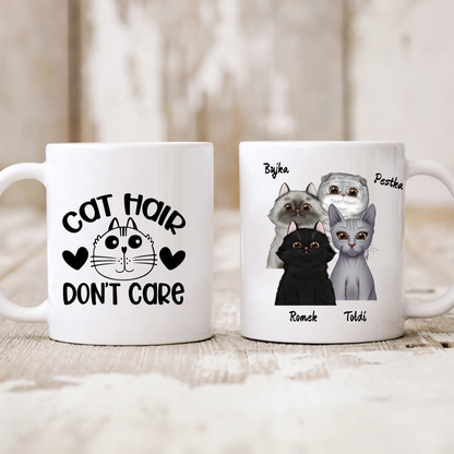 Kubek personalizowany dla właściciela kota CAT HAIR DON'T CARE | z personalizacją imion #3