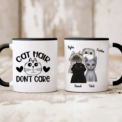 Kubek personalizowany dla właściciela kota CAT HAIR DON'T CARE | z personalizacją imion #3