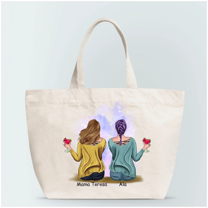 Torba personalizowana dla mamy i córki | motyw z drinkami #3