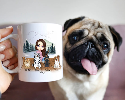 Kubek z psem personalizowany od 1-4 pupili #2