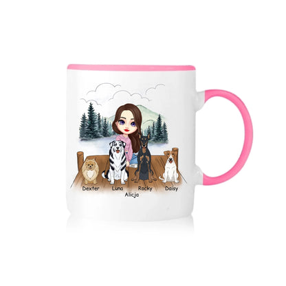 Kubek personalizowany dla właścicielki psów | motyw lasem #2