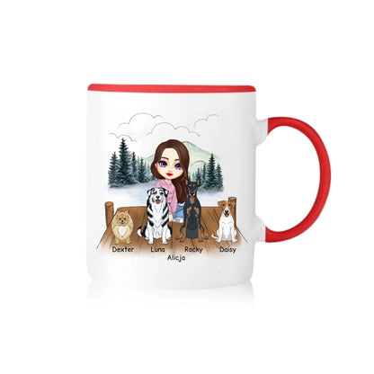 Kubek personalizowany dla właścicielki psów | motyw lasem #2