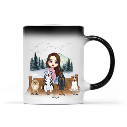 Kubek personalizowany dla właścicielki psów | motyw lasem #2