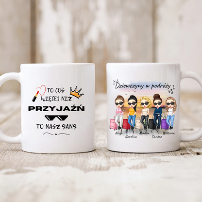 Kubek personalizowany dla przyjaciółek DZIEWCZYNY W PODRÓŻY | wakacyjny motyw #922
