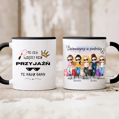 Kubek personalizowany dla przyjaciółek DZIEWCZYNY W PODRÓŻY | wakacyjny motyw #922