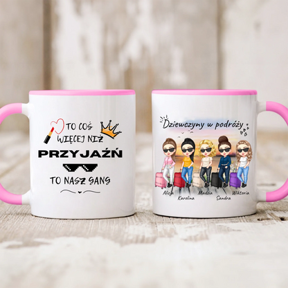 Kubek personalizowany dla przyjaciółek DZIEWCZYNY W PODRÓŻY | wakacyjny motyw #922