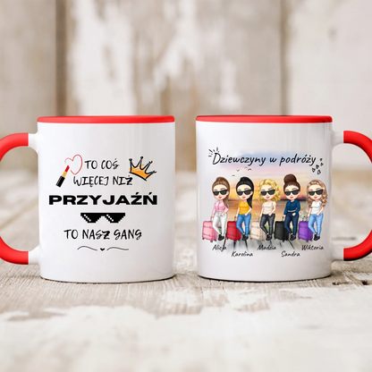 Kubek personalizowany dla przyjaciółek DZIEWCZYNY W PODRÓŻY | wakacyjny motyw #922