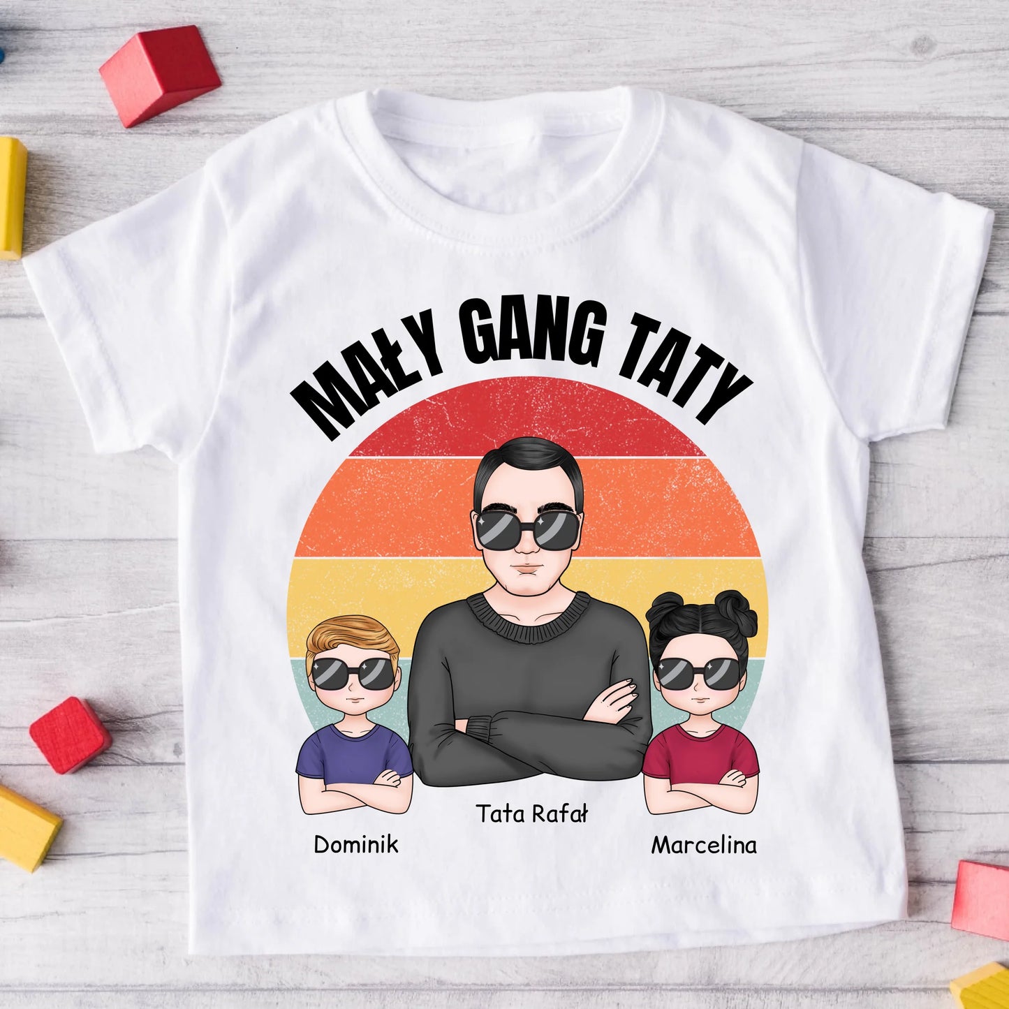 Koszulka dla taty - Mały Gang Taty - Prezent na dzień taty - Personalizowana #0912