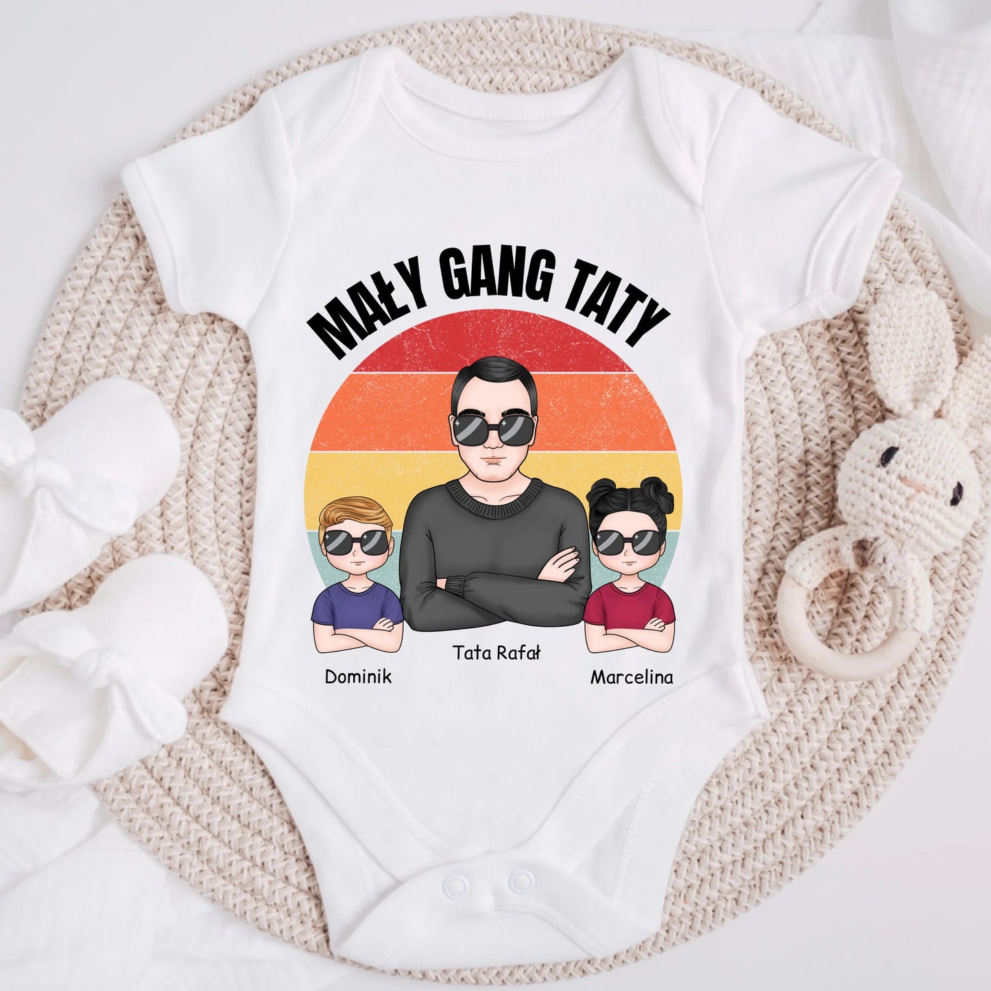 Koszulka dla taty - Mały Gang Taty - Prezent na dzień taty - Personalizowana #0912