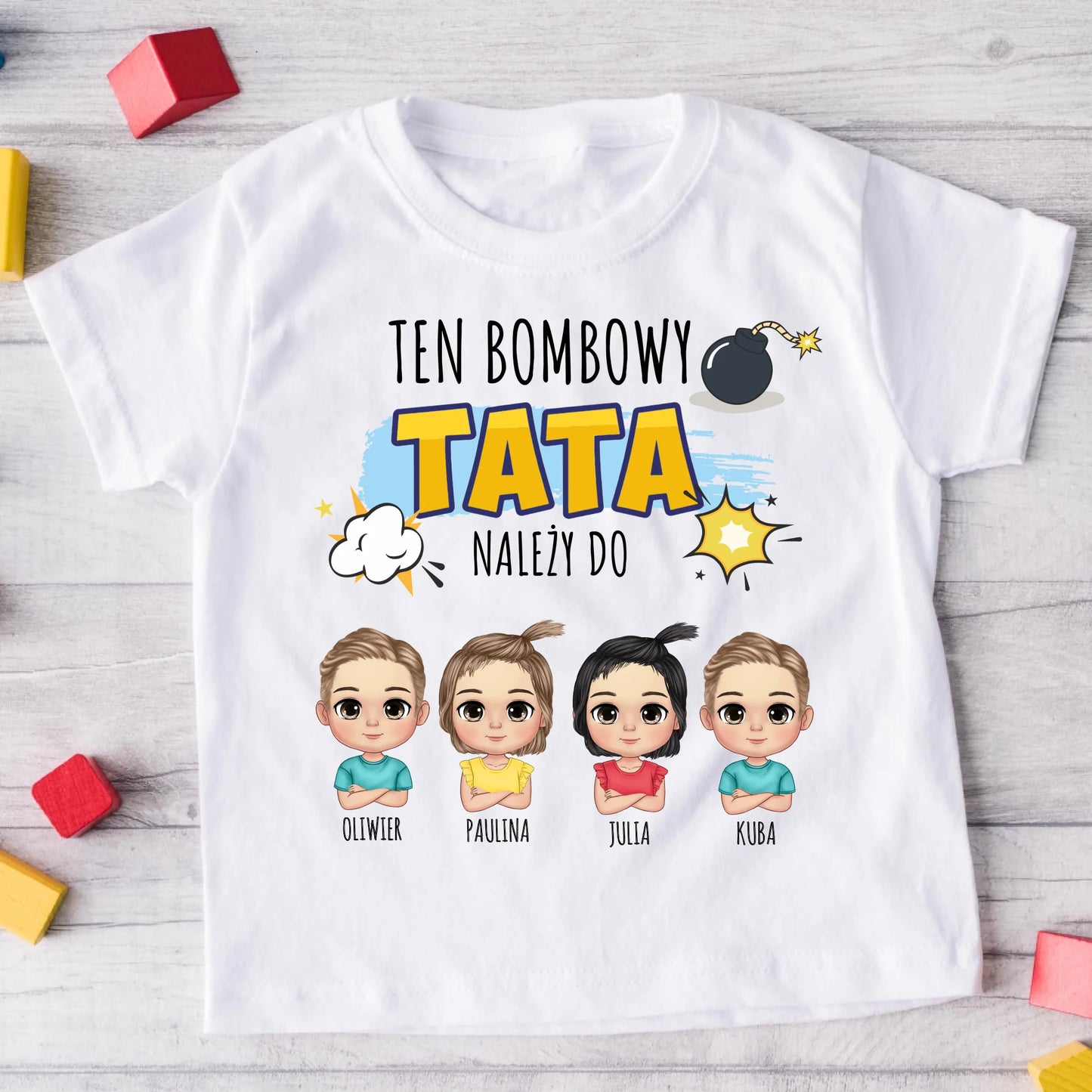 Koszulka dla taty - Bombowy Tata - Prezent na dzień taty - Personalizowana #22