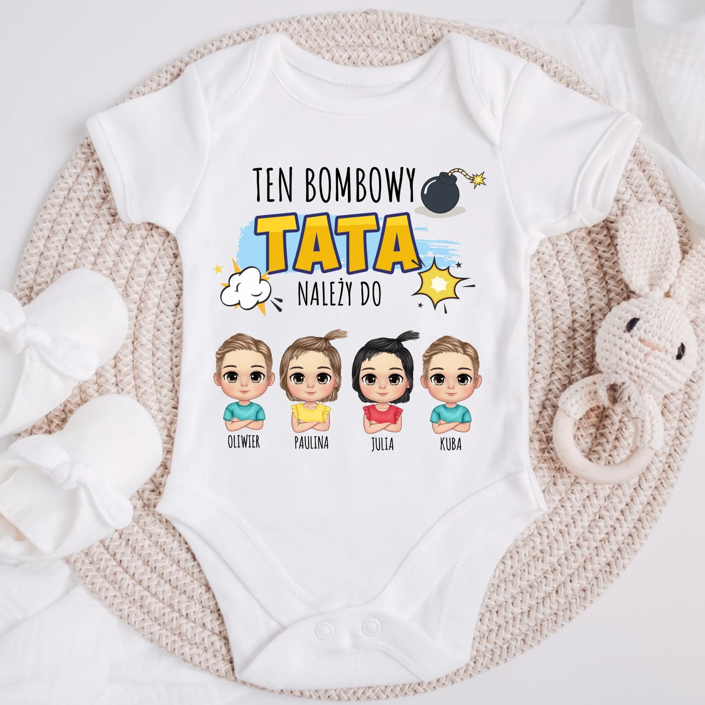 Koszulka dla taty - Bombowy Tata - Prezent na dzień taty - Personalizowana #22