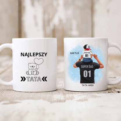 Kubek personalizowany dla taty i dziecka SUPER DAD #3