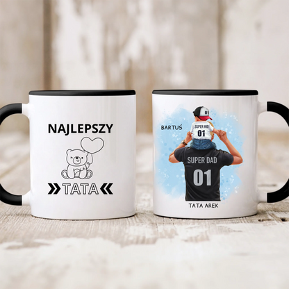 Kubek personalizowany dla taty i dziecka SUPER DAD #3