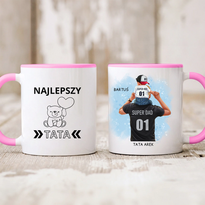Kubek personalizowany dla taty i dziecka SUPER DAD #3