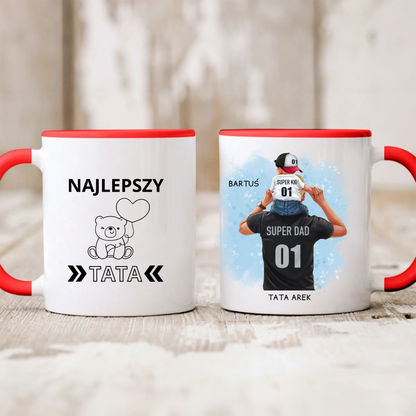 Kubek personalizowany dla taty i dziecka SUPER DAD #3