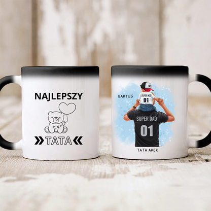 Kubek personalizowany dla taty i dziecka SUPER DAD #3