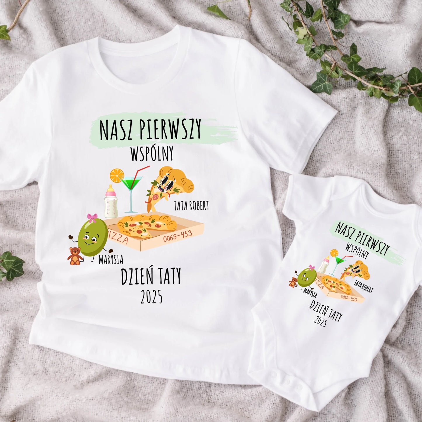 Koszulka ze wzorem tata i dziecko - Personalizowana (rodzinna) #7517