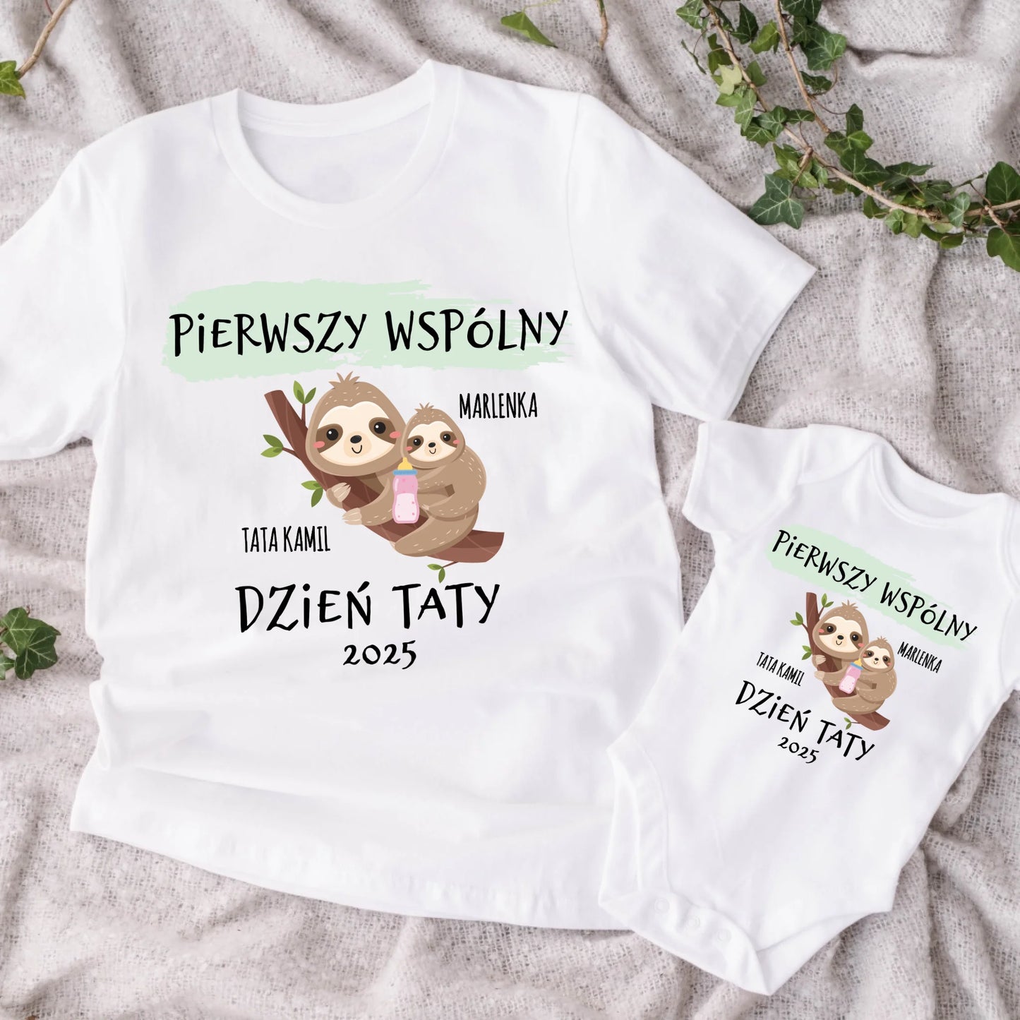 Koszulka ze wzorem tata i dziecko - Personalizowana (rodzinna) #7519