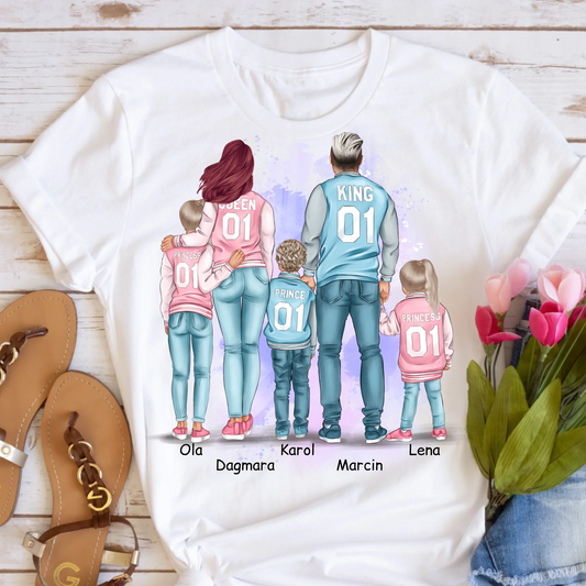 Koszulka rodzinna 2 os. dorosłe i max. 1-3 dzieci - Personalizowana #P22