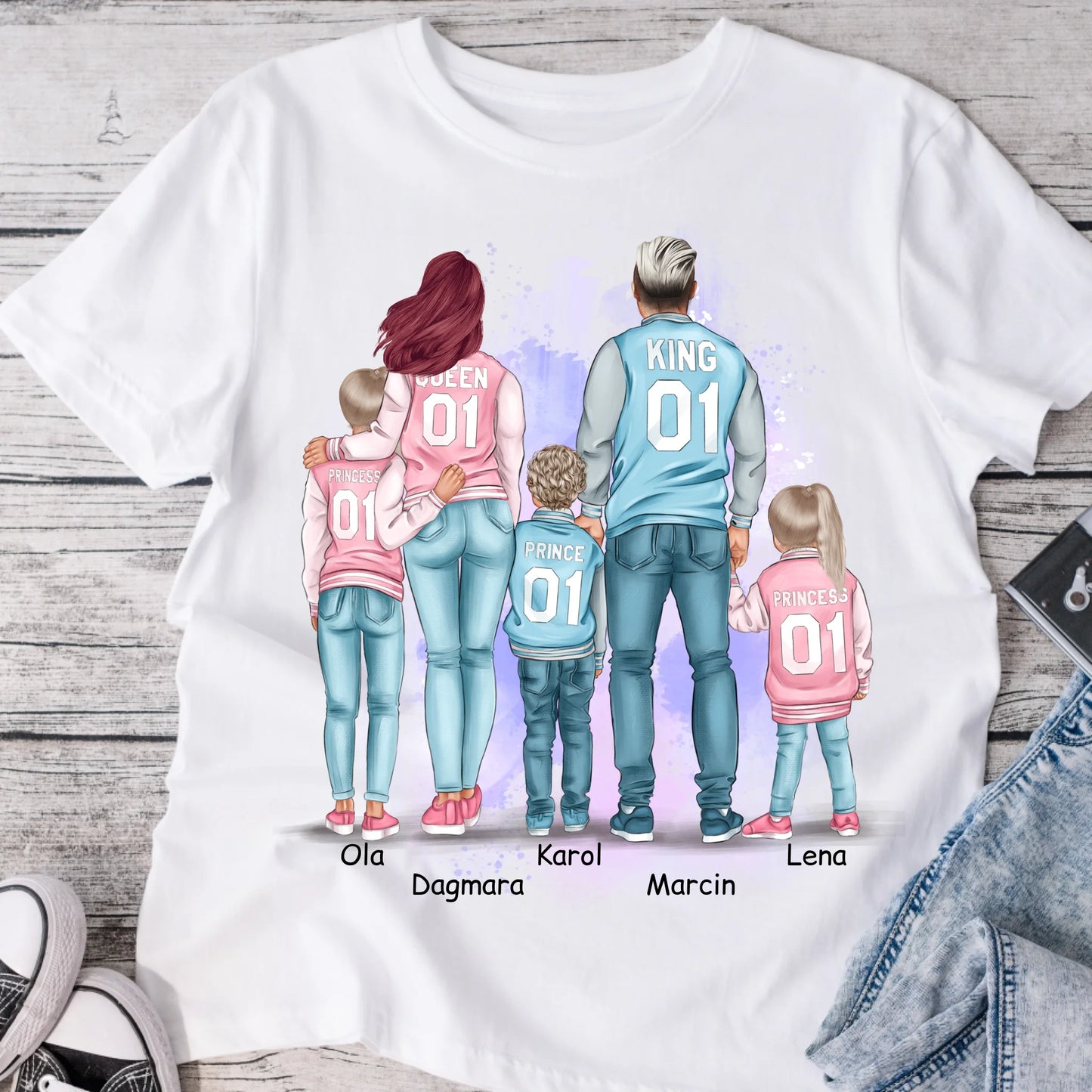 Koszulka rodzinna 2 os. dorosłe i max. 1-3 dzieci - Personalizowana #P22