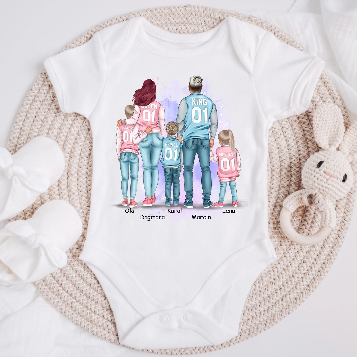 Koszulka rodzinna 2 os. dorosłe i max. 1-3 dzieci - Personalizowana #P22