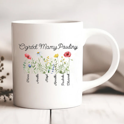 Kubek personalizowany dla mamy OGRÓD MAMY | z personalizacją imienia #449