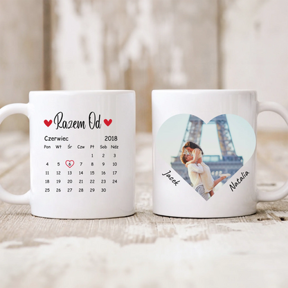 Kubek personalizowany dla par RAZEM OD | motyw na rocznice z personalizowanym zdjęciem #514