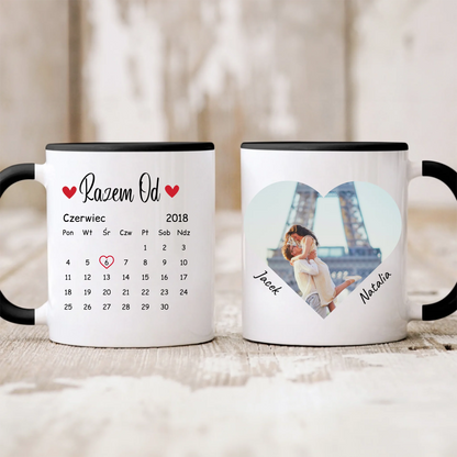 Kubek personalizowany dla par RAZEM OD | motyw na rocznice z personalizowanym zdjęciem #514