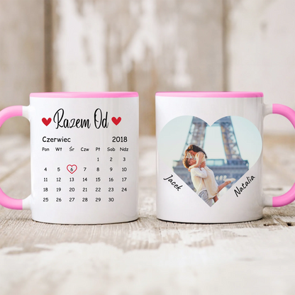 Kubek personalizowany dla par RAZEM OD | motyw na rocznice z personalizowanym zdjęciem #514