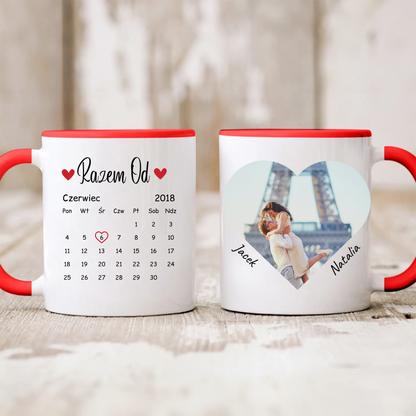 Kubek personalizowany dla par RAZEM OD | motyw na rocznice z personalizowanym zdjęciem #514